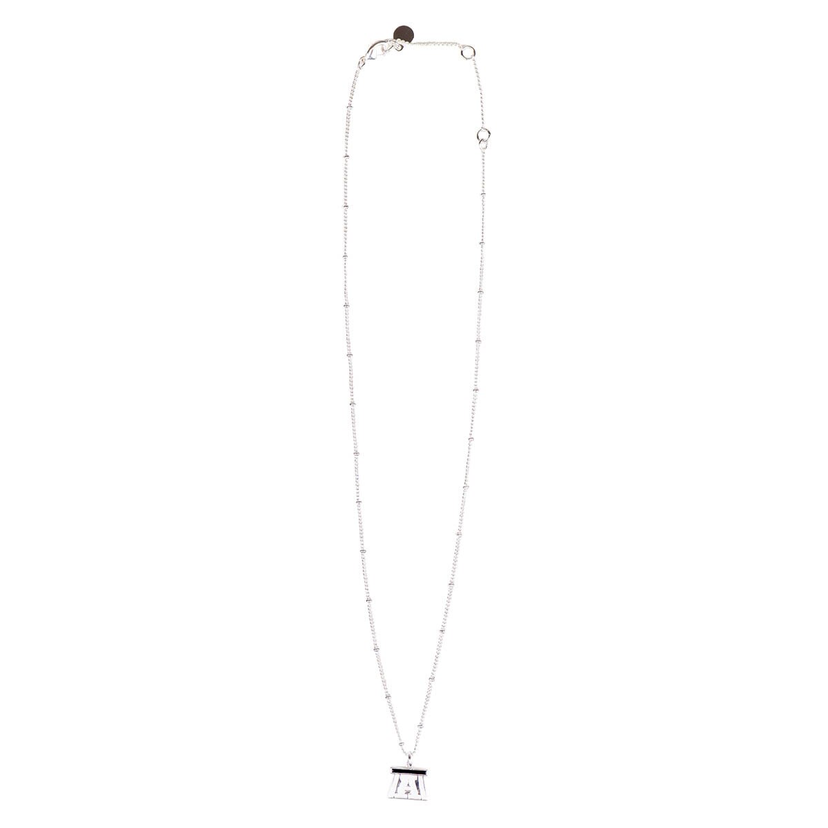 N&S utah state block a charm necklace silver